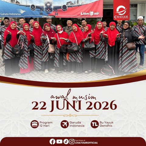 GROUP UMROH KEBERANGKATAN 22 JUNI 2026 | PROGRAM 12 HARI BY GARUDA INDONESIA