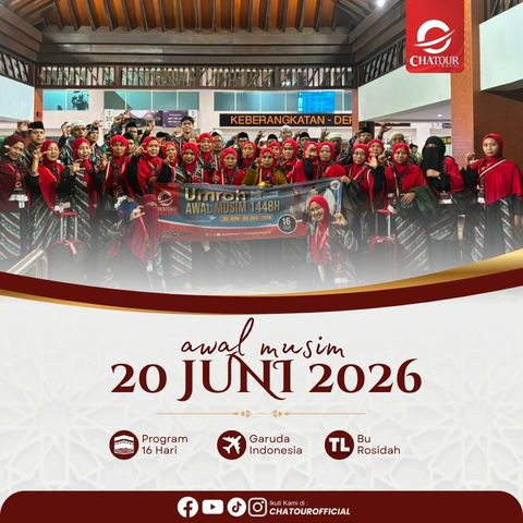 GROUP UMROH KEBERANGKATAN 20 JUNI 2026 | 16 HARI BY GARUDA INDONESIA