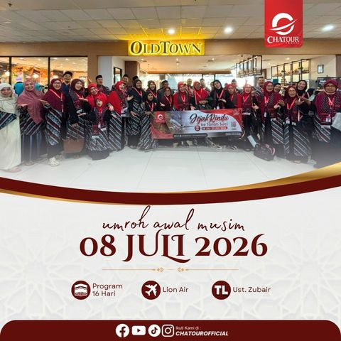 GROUP UMROH KEBERANGKATAN 08 JULI 2026 | 16 HARI BY LION AIR