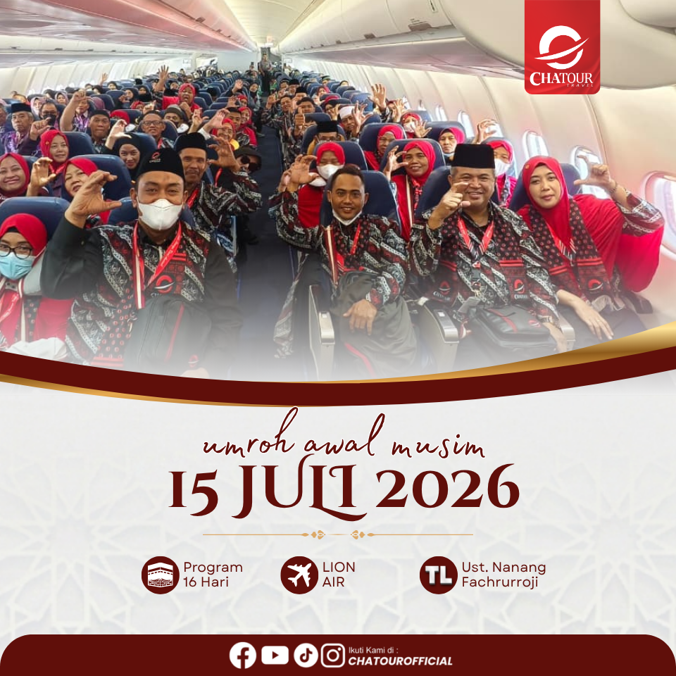 GROUP UMROH KEBERANGKATAN 15 JULI 2026 | 16 HARI BY LION AIR