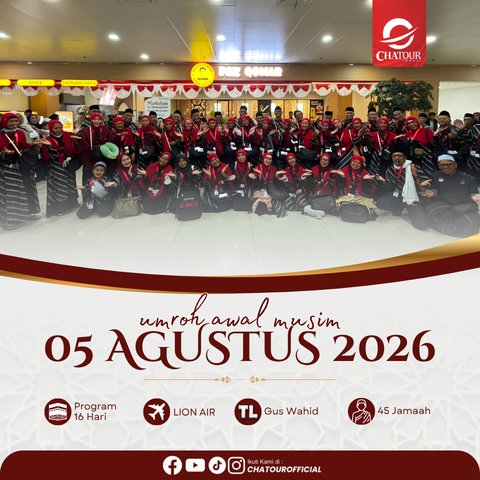 GROUP UMROH KEBERANGKATAN 05 AGUSTUS 2026 | 16 HARI BY LION AIR