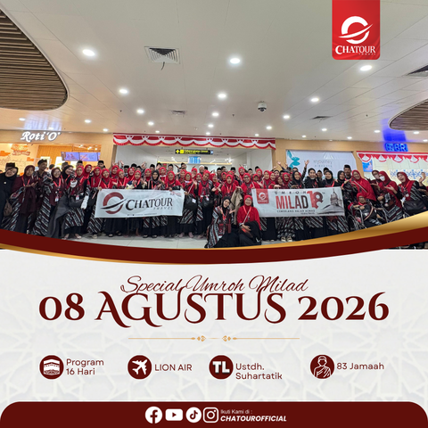 GROUP UMROH KEBERANGKATAN 08 AGUSTUS 2026 | 16 HARI BY LION AIR