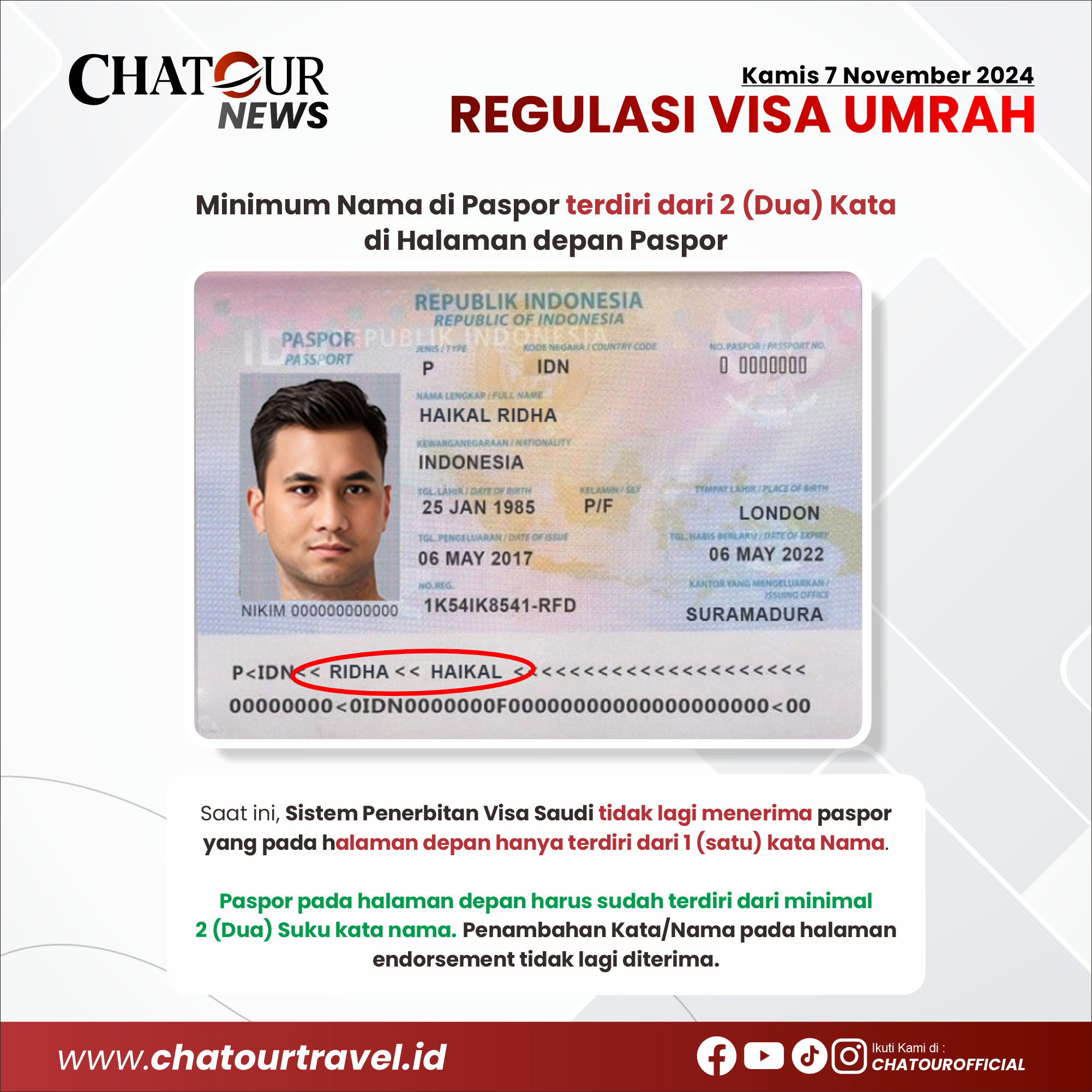 REGULASI BARU VISA UMRAH