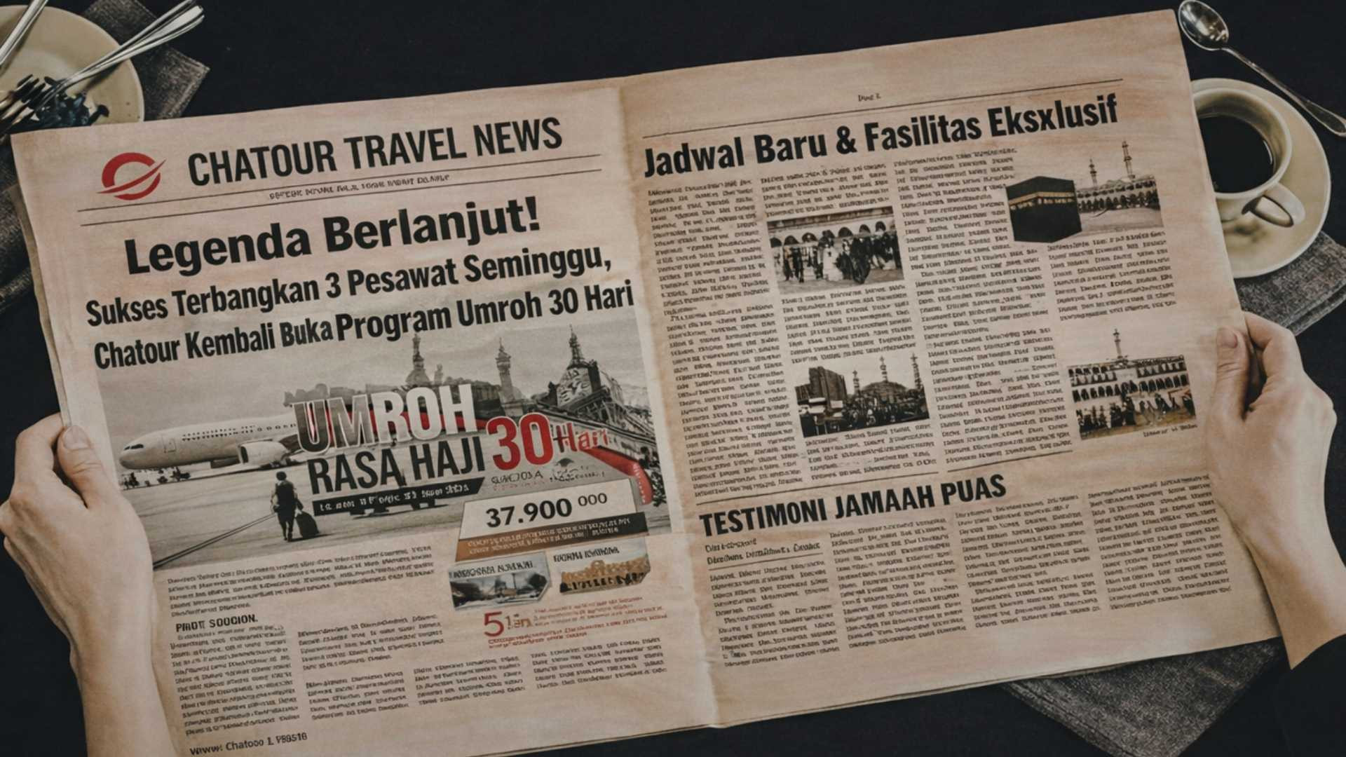 Legenda Berlanjut! Sukses Terbangkan 3 Pesawat Seminggu, Chatour Kembali Buka Program Umroh 30 Hari