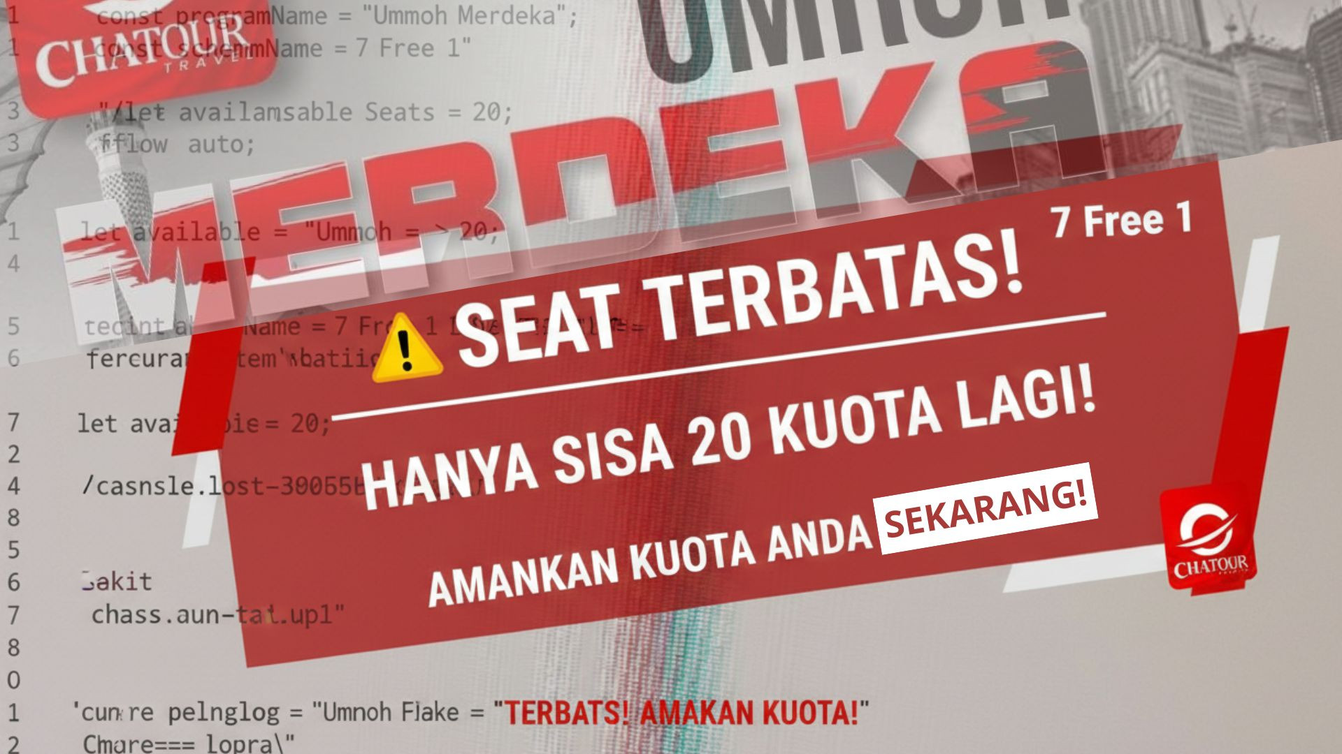 Jangan Ditunda, Jangan Ditunggu: Jatah 73 Kursi Umroh Merdeka Chatour Segera Berlalu!