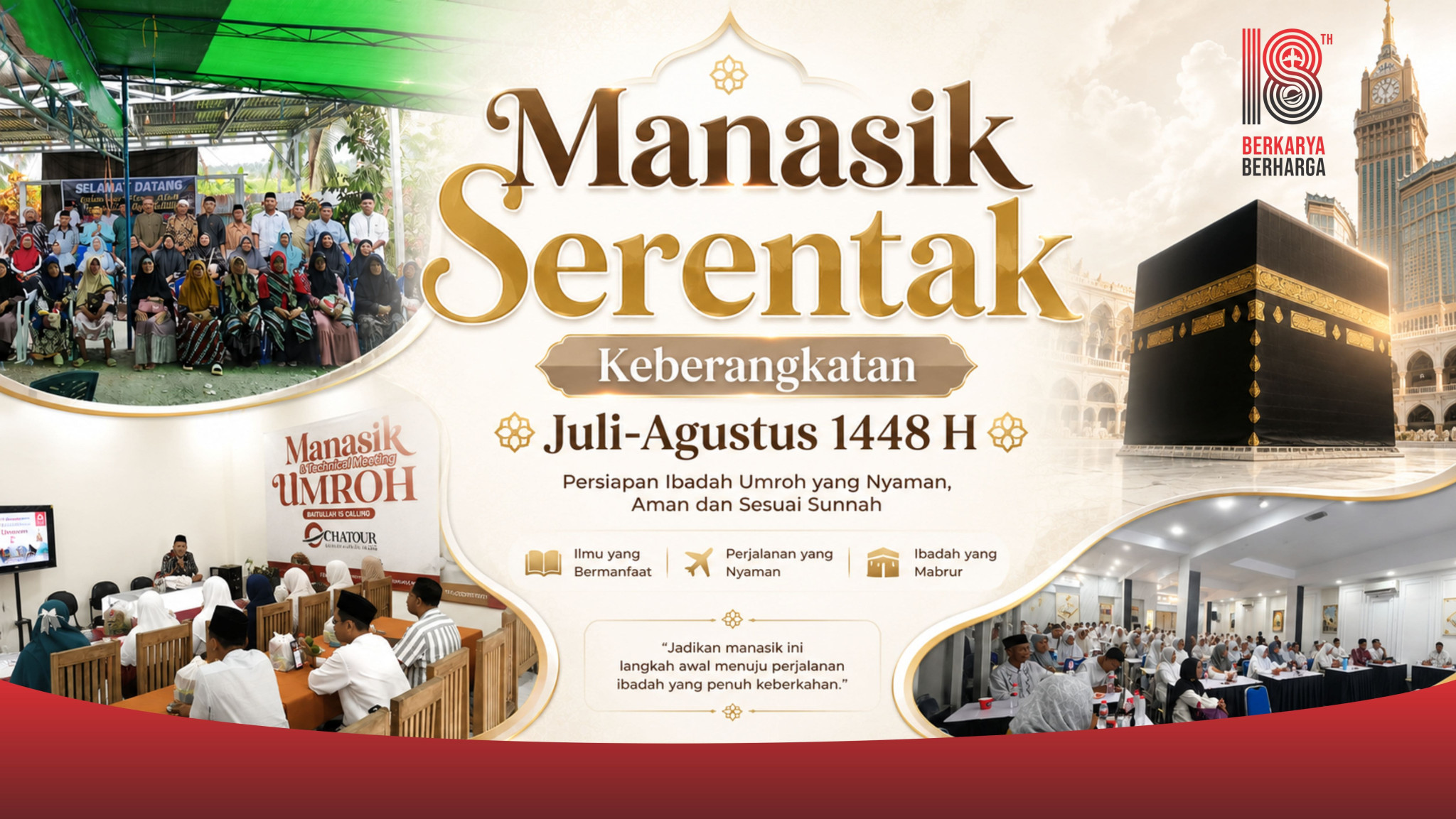 Chatour Travel Gelar Manasik Serentak di Jawa Timur hingga Sulawesi Utara Menuju Keberangkatan Umrah Juli-Agustus 2026