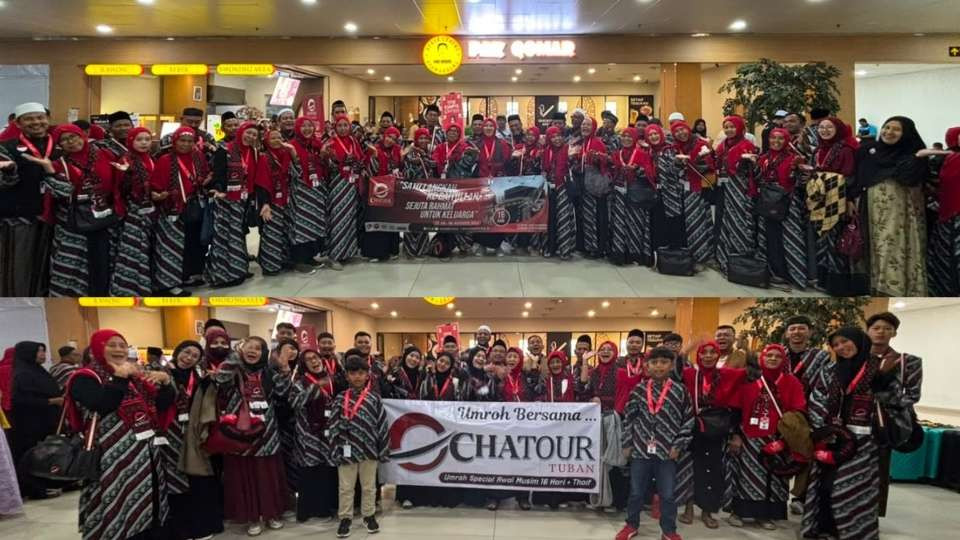 Chatour Travel Terbangkan 232 Jamaah Umroh "Satu Hari Dua Flight", Paket PUSAKA Ramaikan Bandara Juanda